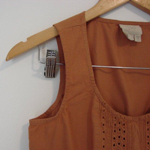 Anthropologie Top Orange Ruffled Embroidered Boho Sleeveless Boho Tank Small P - Picture 9 of 14